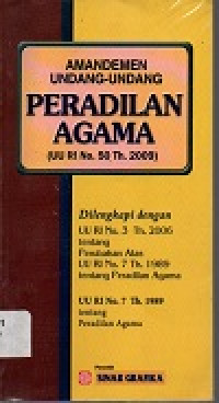 Image of Amandemen undang-undang peradilan agama: UU RI No 50 th 2009