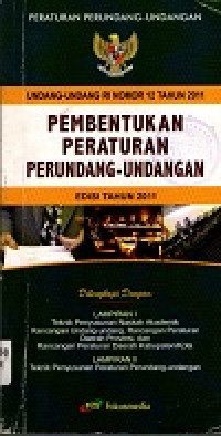 Image of Undang-undang RI nomor 12 tahun 2011: pembentukan peraturan perundang-undangan